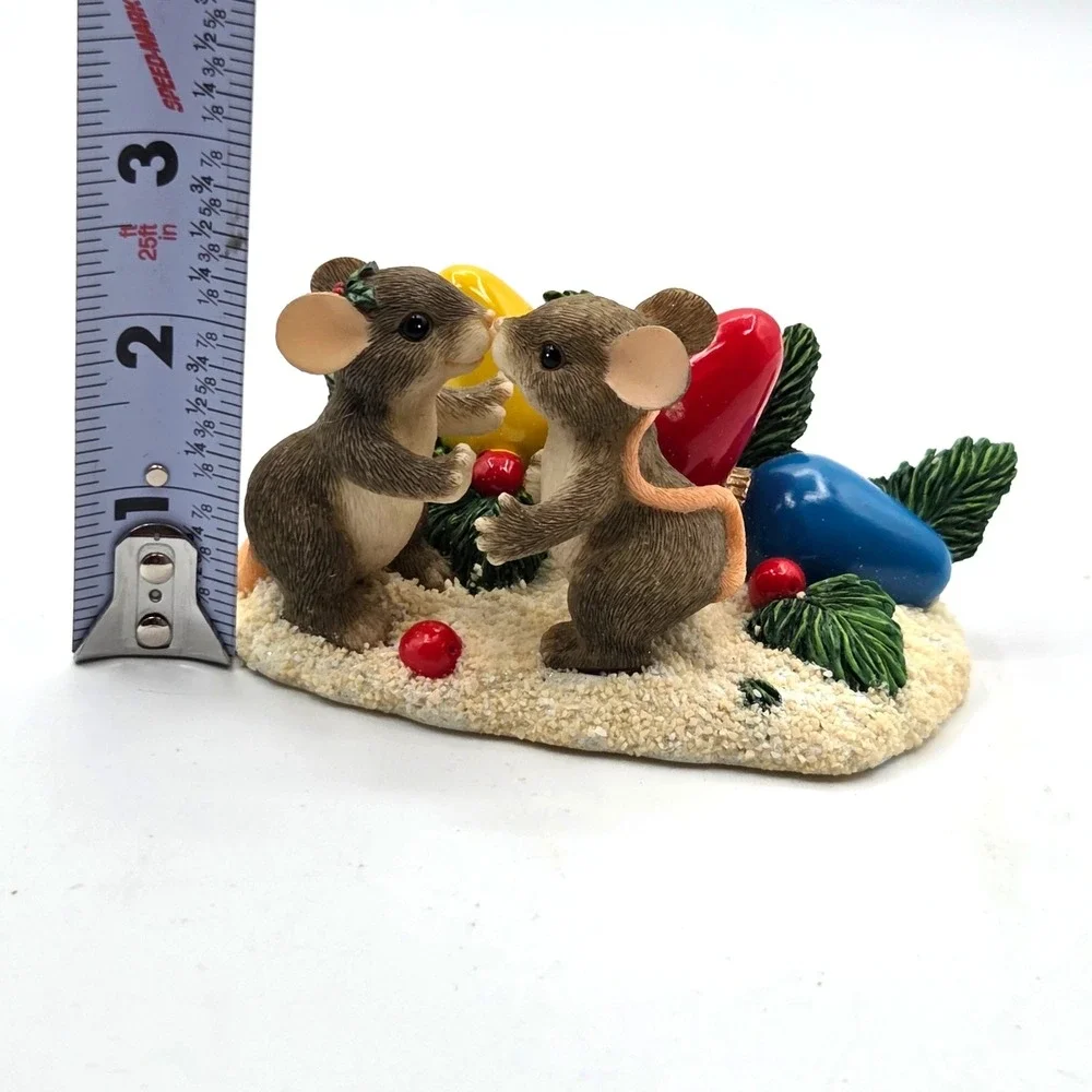 Vintage Charming Tails Mice Kiss-Mas Lights Fitz & Floyd 87/205 2000 Christmas
